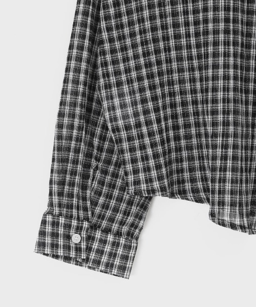 BLACKUP ブラウス シャツ 「MADE」 シュロットチェックサマー