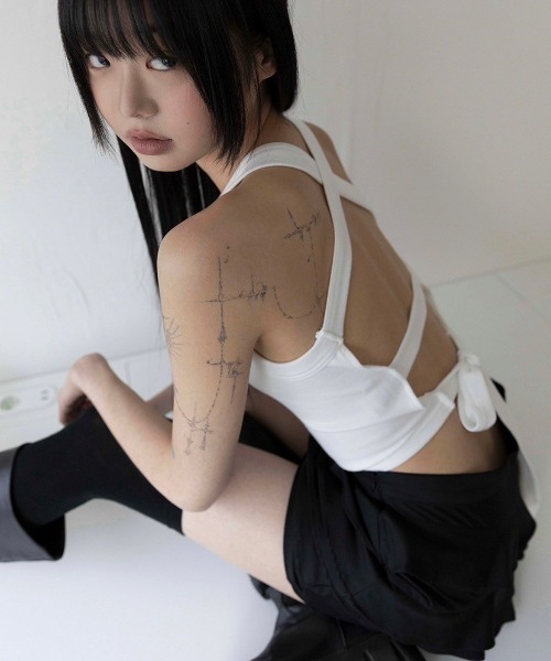タンクトップ ノースリーブ 「FLAREUP」Backless Strap Sleeveless レディース
