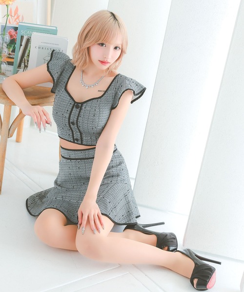 専用♡４点セット　ノースリーブドレス　キャバワンピ　パーティードレス Tika（ティカ） ドレス キャバドレス セットアップ ミニ フレア