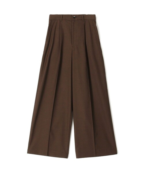 MACPHEE スラックス パンツ ストレッチトロピカル タックワイド