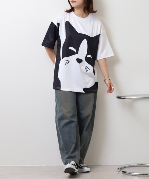 半袖Tシャツ ストリート ターゲットアート 半袖 Ｔシャツ 人気 NEWギガこんぎつねと円(縁)半袖Tシャツ 今昔 KJ-231188 和柄