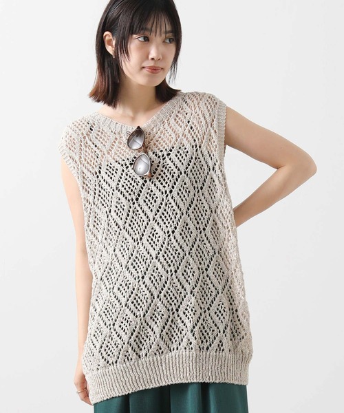 tシャツ すかし柄ホールガーメントベスト レディース