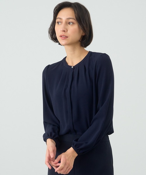 新品 ANAYI カットソーブラウス　38 ANAYI 「ANAYI」 長袖ブラウス 38 ネイビー レディース