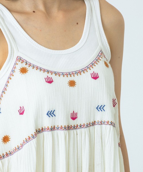 HLAADA ワンピース (HLAADA for ROSE BUD)EMBROIDERY SLIP DRESS