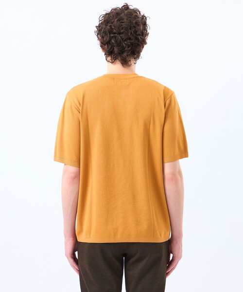 セーター ニット 30/1ミニカノコ クルーネック半袖ニットTシャツ メンズの画像