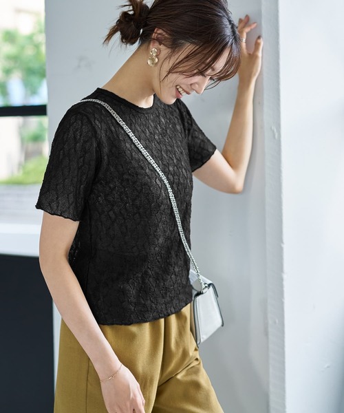 tシャツ 端っこメロウレースTシャツB レディース