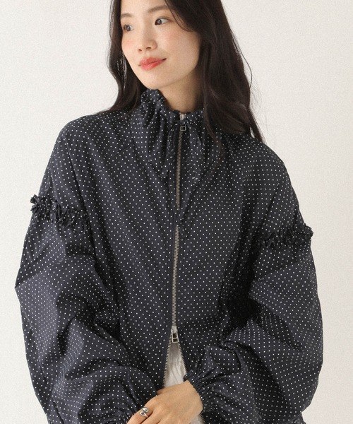 Heather（ヘザー） ブルゾン アウター アソートフリルナイロンブルゾン