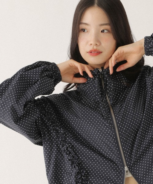 Heather（ヘザー） ブルゾン アウター アソートフリルナイロンブルゾン