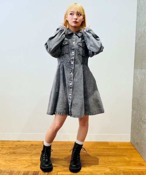 LOVETOXIC ワンピース デニムシャツワンピース キッズ 子供服
