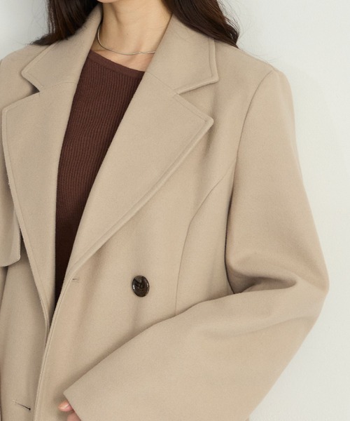 コート チェスターコート 「Cieluna」カットメルトンフレアロングチェスターコート レディース | Cieluna | 07