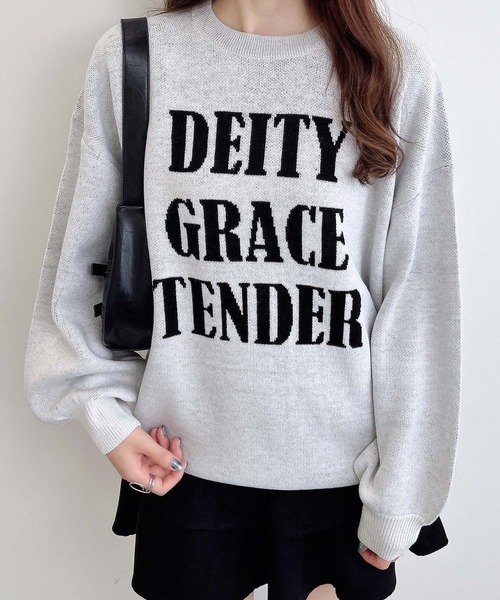 INGNI（イング） ニット セーター ジャガード3段ビッグロゴニット