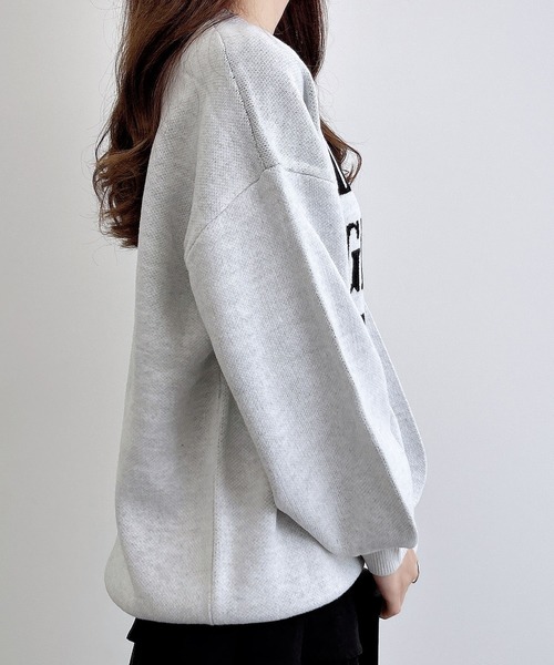 【美品】Munsingwear フード付きセーター 3L グレー/ホワイト dazzlin（ダズリン） ニット セーター 「WEB限定」フェイクファー
