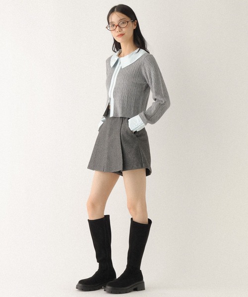 Heather（ヘザー） ニット セーター 布帛ドッキングZIPニット 598415