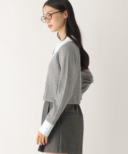 Heather（ヘザー） ニット セーター 布帛ドッキングZIPニット 598415