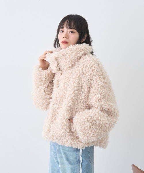 KTZ ファー ブルゾン アーカイブ 未使用級 レアデザイン ふわもこ ウサ耳ロゴファーBIGブルゾン | VOLCAN&APHRODITE