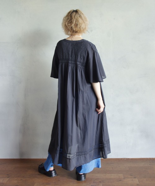 「BITTOKO」 半袖ワンピース FREE グレイッシュベージュ レディース_画像9