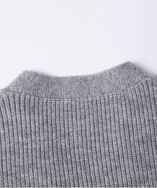 カーディガン フラワー刺繍リブニットカーディガン レディース