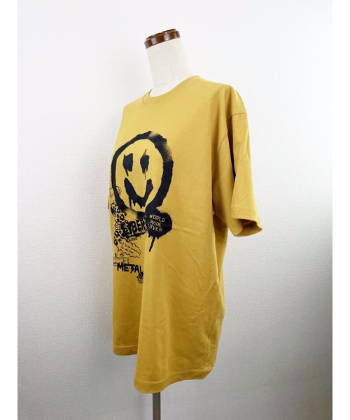 「WORLD WIDE LOVE!」 半袖Tシャツ 1 キャメル レディース_画像9