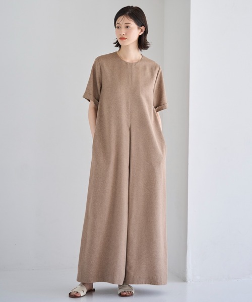 「meilmada」 半袖ワンピース SMALL ブラウン レディース_画像2