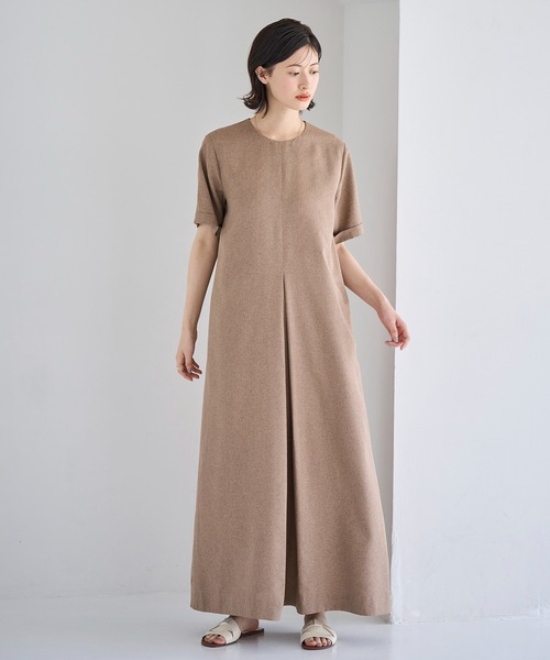 「meilmada」 半袖ワンピース SMALL ブラウン レディース_画像3