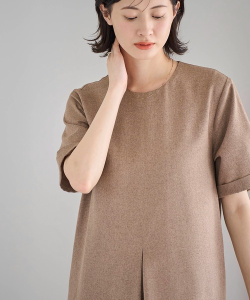 「meilmada」 半袖ワンピース SMALL ブラウン レディース_画像4