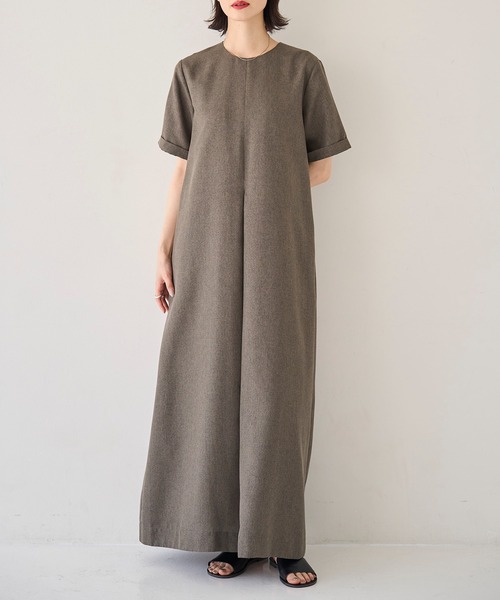 「meilmada」 半袖ワンピース SMALL ブラウン レディース_画像9