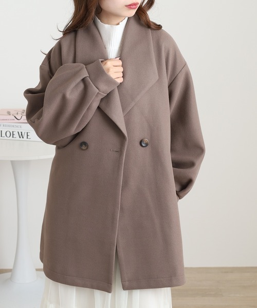 OMNES（オムネス） ピーコート pコート バックウエストタックミドル