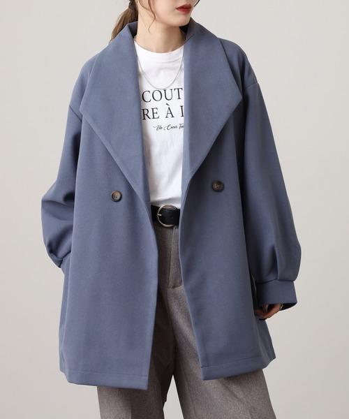 OMNES（オムネス） ピーコート pコート バックウエストタックミドル