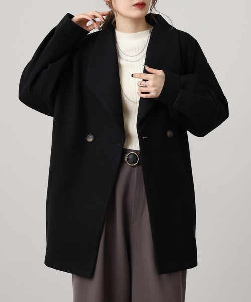 OMNES（オムネス） ピーコート pコート バックウエストタックミドル