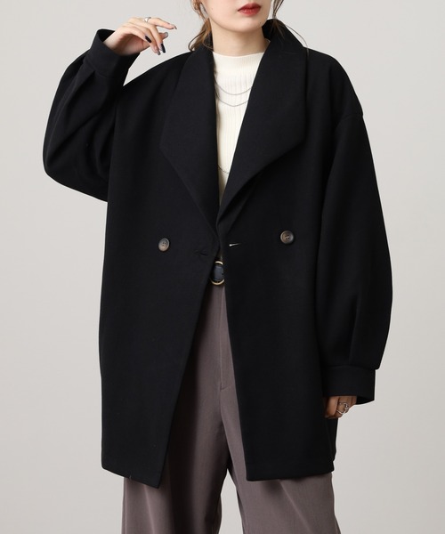 OMNES（オムネス） ピーコート pコート バックウエストタックミドル