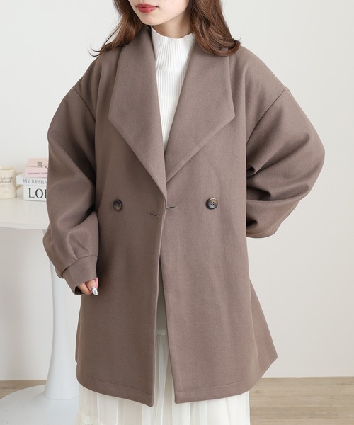 OMNES（オムネス） ピーコート pコート バックウエストタックミドル