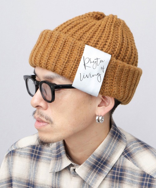 セレブ ニット帽 ニットキャップ ビッグチケットタグ ビッグ ロール