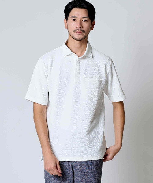 TETE HOMME（テット オム） ポロシャツ ハニカム比翼ポロ メンズ