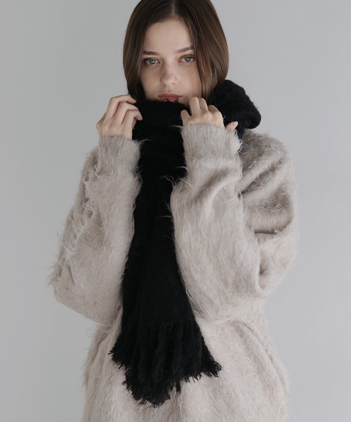 SOCCE マフラー ボリュームフェザーフリンジマフラー メンズ