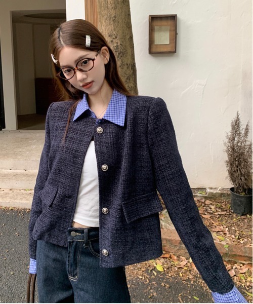 gossip!ロサンゼルス ブルゾン アウター Y2K チェックスタイリッシュ