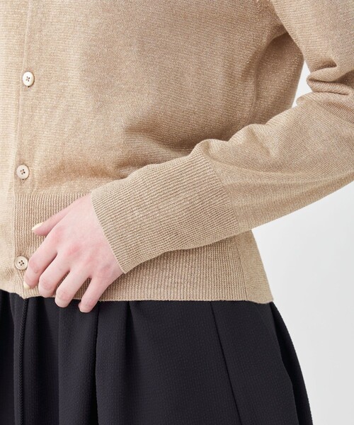 「MACPHEE」 ニットカーディガン M シルバー レディースの画像