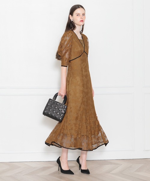 「Leja」 半袖ワンピース SMALL イエロー レディース_画像9