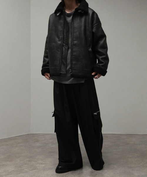 「welise」 ブルゾン L ブラック×ブラック メンズ_画像7
