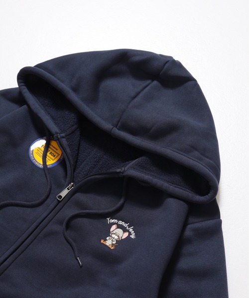 パーカー 「TOM＆JERRY/トムとジェリー」軽ボアスウェットワンポイント