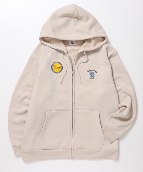 パーカー 「TOM＆JERRY/トムとジェリー」裏ボアスウェットワンポイント