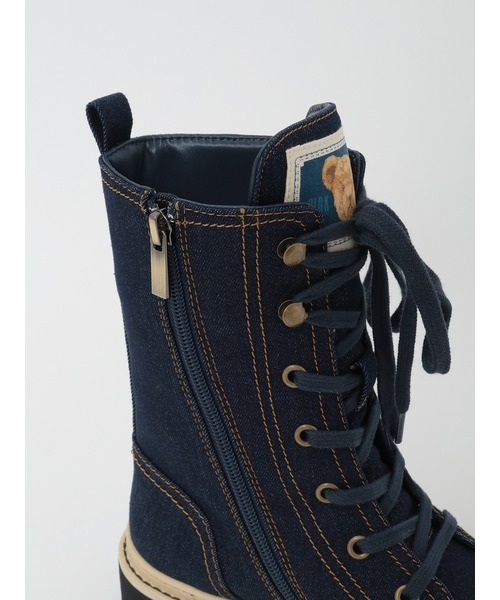 PINK HOUSE（ピンクハウス） ブーツ 顔くまネーム使い編み上げブーツ