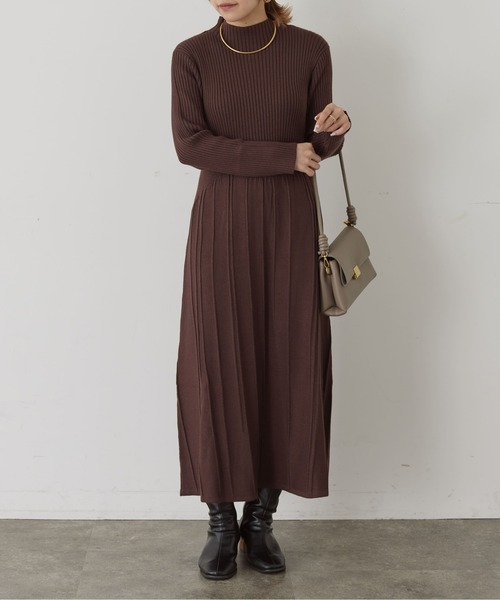 「Thevon」 ニットワンピース FREE グレイッシュベージュ レディース_画像4