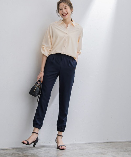 「Pierrot」 イージーパンツ - ダークネイビー レディース_画像6