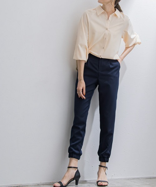 「Pierrot」 イージーパンツ - ダークネイビー レディース_画像8