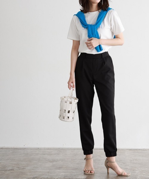 「Pierrot」 イージーパンツ - ダークネイビー レディース_画像9