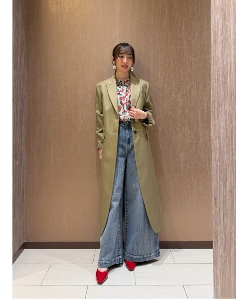 コート チェスターコート 「LOULOU WILLOUGHBY」ビスコースツイルチェスターコート レディースの画像
