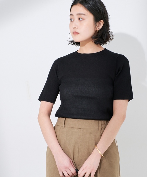 「journal standard L'essage」 半袖ニット FREE アイボリー レディース_画像6