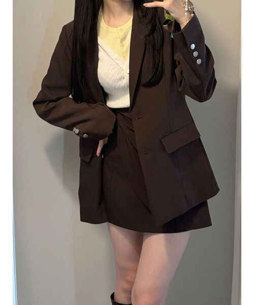 Muumuuミニ　スカート　オフホワイト リフ Riff サイドレースアップミニスカート ハイウエスト ショート丈