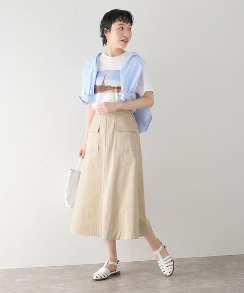 「La TOTALITE」 スカート 38 ネイビー レディース_画像4