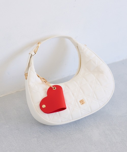 VIS（ビス） ハンドバッグ ハートチャーム付き2WAYキルトバッグ